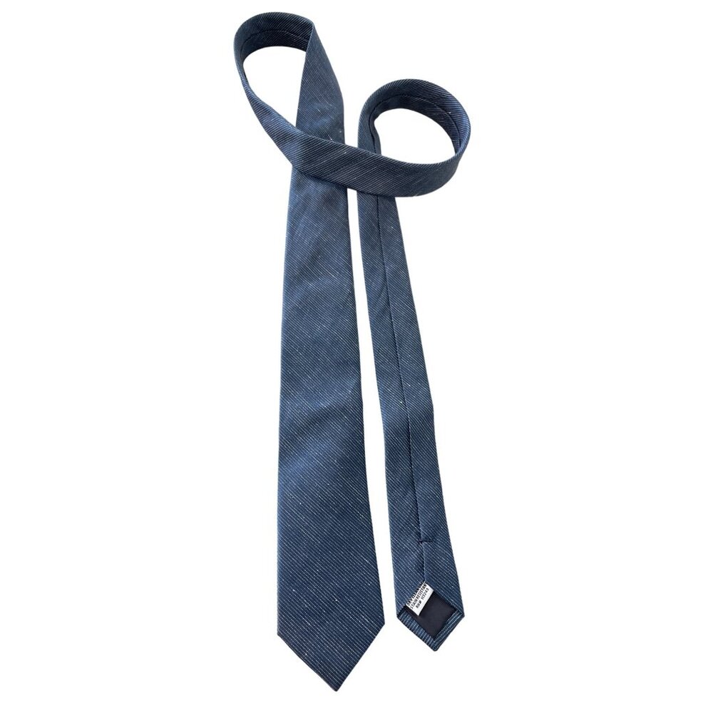 The Tie Bar BHLDN Striped Necktie Mens Stain Resistant Blue White Career Office